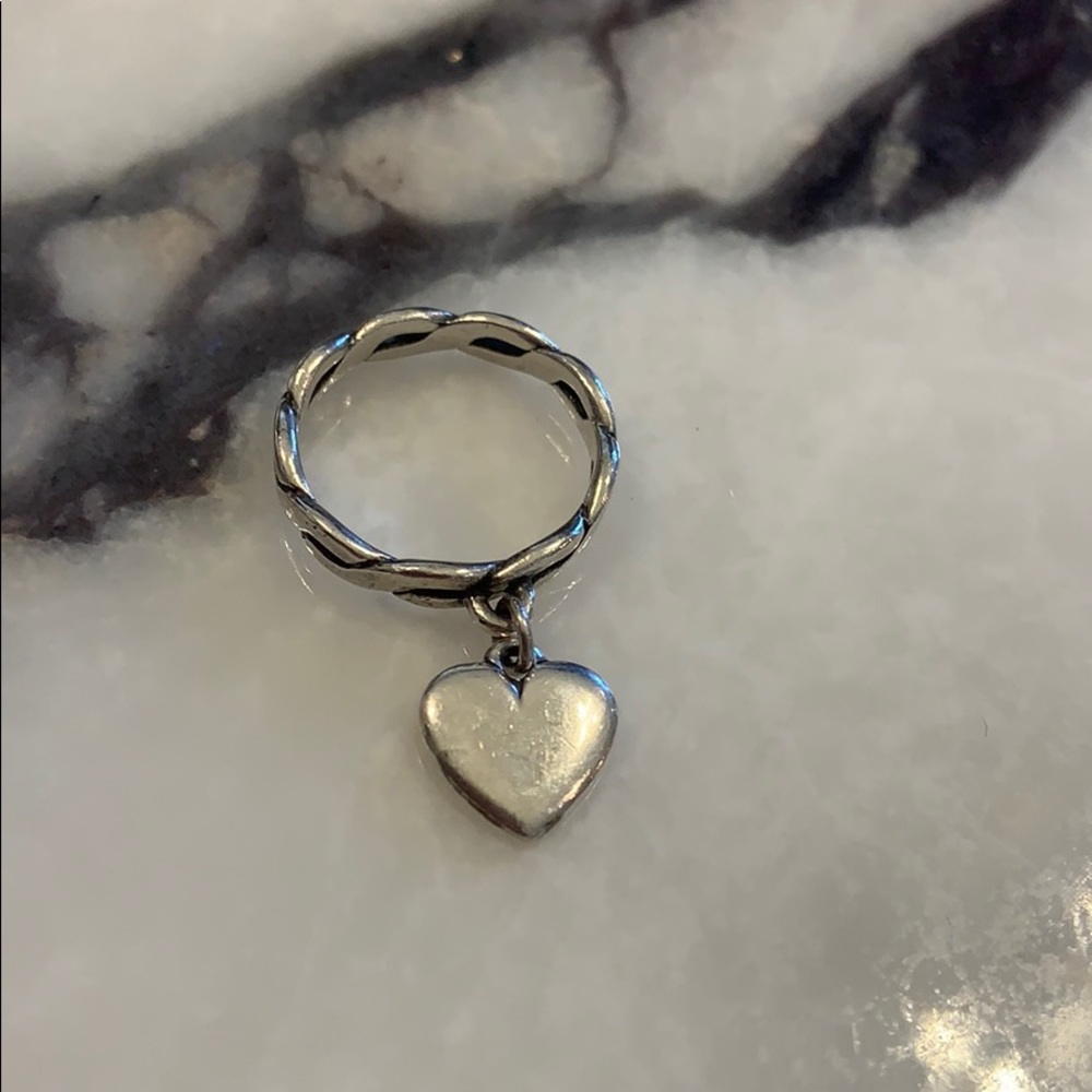 James Avery Braided Ring with heart charm